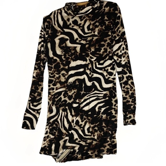 JOSEPH RIBKOFF Stretch Zip Around Animal Print Sheath Dress Size 8 Classy Sleek - Picture 2 of 7